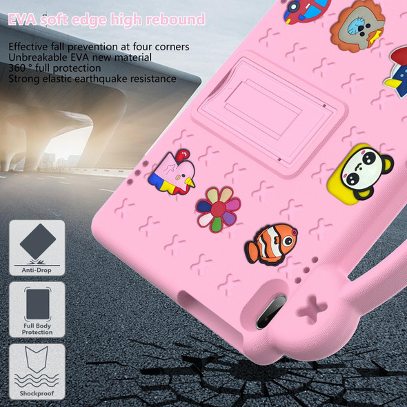 Huawei MediaPad T5 10.1 Handle Kickstand Children EVA Shockproof Tablet Case(Pink)