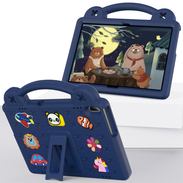 Lenovo Tab M10 X605 / X505 / Tab P10 X705 Handle Kickstand Children EVA Shockproof Tablet Case(Navy Blue)