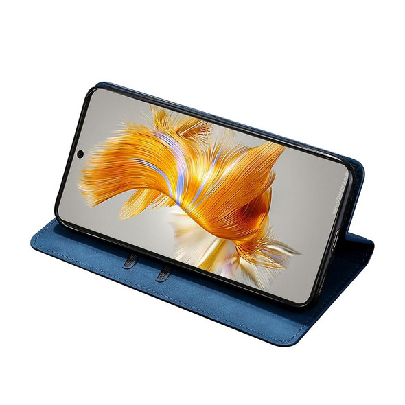 ZTE Blade A72 5G Skin Feel Magnetic Horizontal Flip Leather Phone Case(Blue)