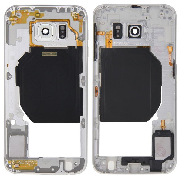 Galaxy S6 / G920F Back Plate Housing Camera Lens Panel with Side Keys and Speaker Ringer Buzzer (White)