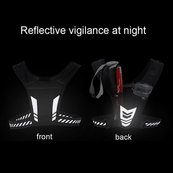 Sports Water Bottle Chest Bag Breathable Riding Night Running Reflective Backpack(Black Red)
