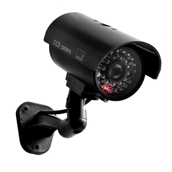 Waterproof Dummy CCTV Camera With Flashing LED - Realistic Looking - Security Alarm(black)