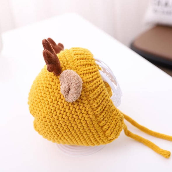 MZ9789 Little Antlers Baby Knitted Hat Baby Wool Warm Hat, Size: Around 46-48cm(Red)