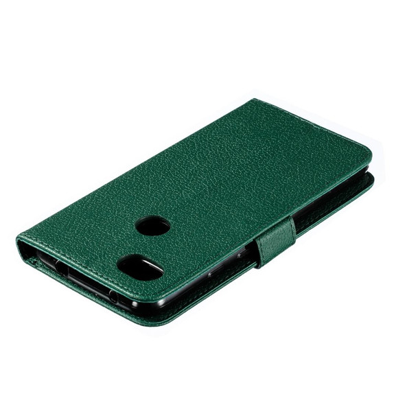 Feather Pattern Litchi Texture Horizontal Flip Leatherette Case with Wallet & Holder & Card Slots - Google Pixel 3a XL(Green)
