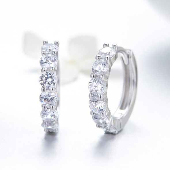 Platinum-plated Zircon Sterling Silver Jewelry Earrings