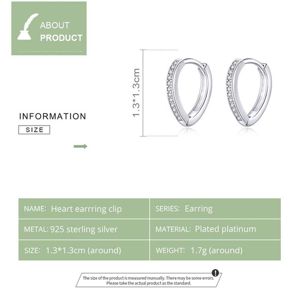 Sterling Silver Heart-shaped Earrings S925 Earrings Simple Earrings Girls Silver Earrings