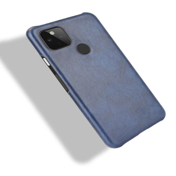 Google Pixel 5 Shockproof Litchi Texture PC + PU Case(Blue)