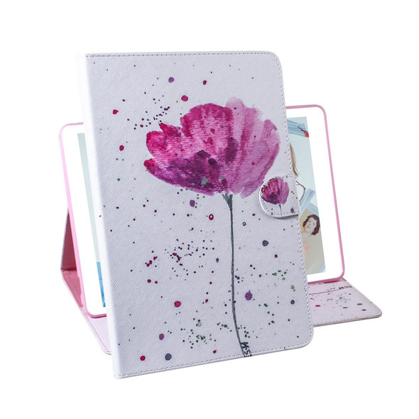 3D Colored Drawing Horizontal Flip Leatherette Case with Holder & Card Slot & Wallet - Galaxy Tab A 8.0 (2019) / T290 / T295(Purple Orchid)