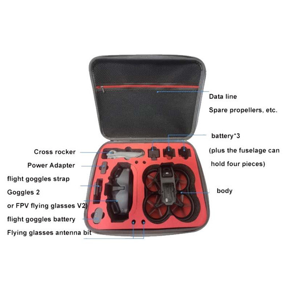 PC Hard Shell Waterproof Carrying Case for DJI Avata Drone(Black)