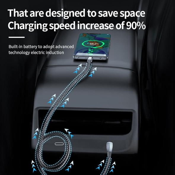 3A USB-C/Type-C to USB-C/Type-C Elbow Fast Charge Data Cable, Length:1.2m(Grey)