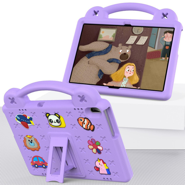 Huawei MediaPad T5 10.1 Handle Kickstand Children EVA Shockproof Tablet Case(Light Purple)