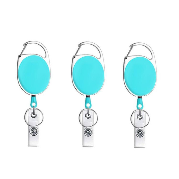 3 PCS 68cm Retractable Pull Badge Reel Zinc Alloy ID Lanyard Name Tag Card Badge Holder(Sky Blue)