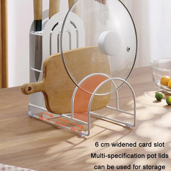 Kitchen Knife Rack Cutting Board Pot Lid Storage Rack(White)