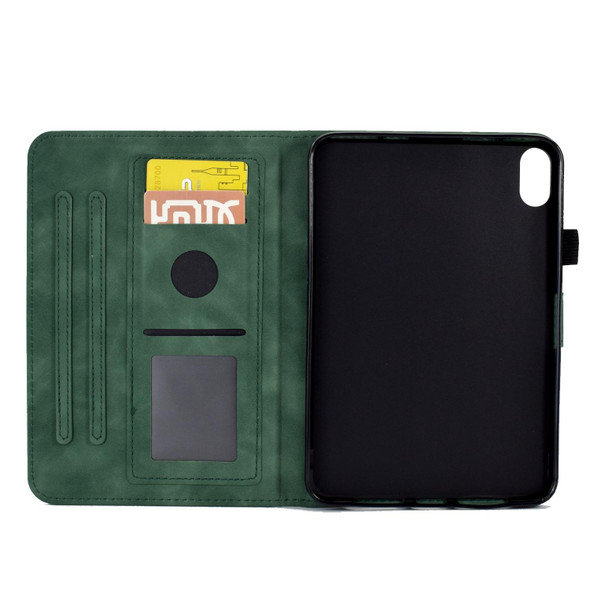 iPad mini 6 Embossed Smile Flip Tablet Leather Smart Case(Green)