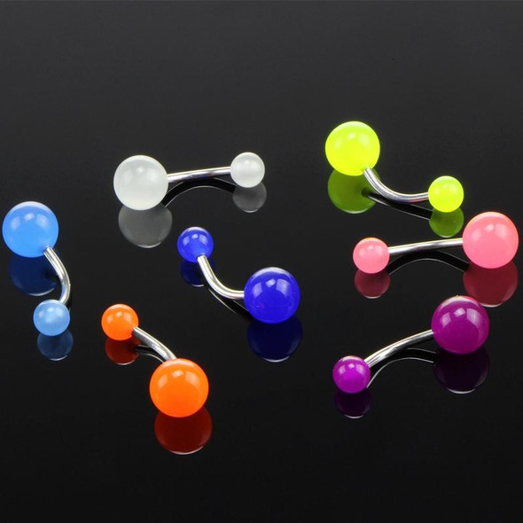 7pcs Night Fluorescent Acrylic Belly Button Ring Random Color Delivery