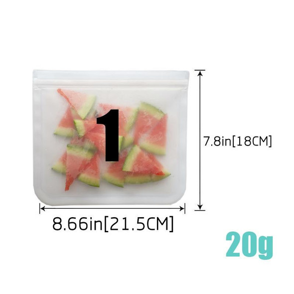 5 in 1 Translucent Frosted PEVA Food Preservation Bag Refrigerator Food Storage Bag Self-Sealing Food Bag Set(NO.2x5)