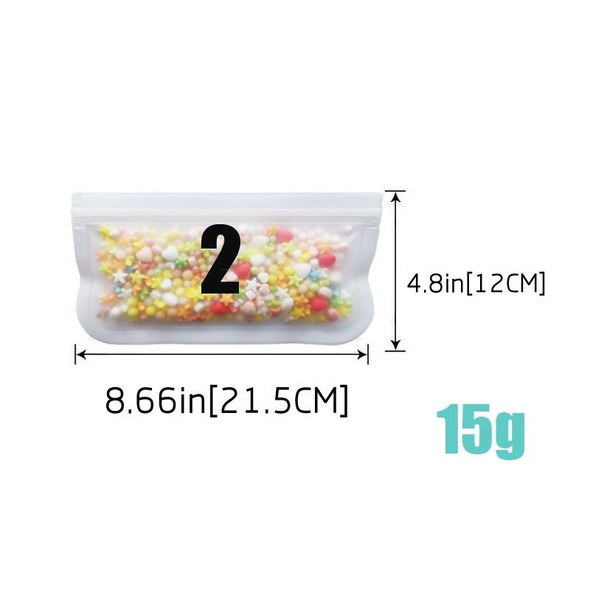 10 in 1 Translucent Frosted PEVA Food Preservation Bag Refrigerator Food Storage Bag Self-Sealing Food Bag Set(NO.1x6+NO.2x4)