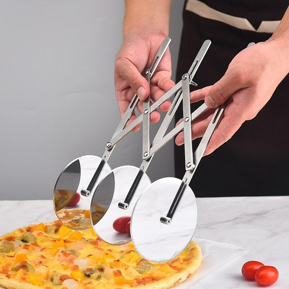 Stainless Steel Retractable Multipurpose Pizza Knife, Style: 3 Wheeles