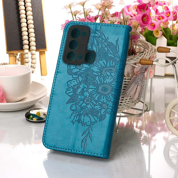 Itel P38/S17/S1661W/Vision 3 Embossed Butterfly Flip Leather Phone Case(Blue)