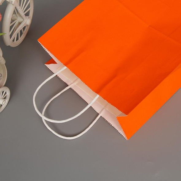 10 PCS Elegant Kraft Paper Bag With Handles for Wedding/Birthday Party/Jewelry/Clothes, Size:12x15x6cm(Orange)