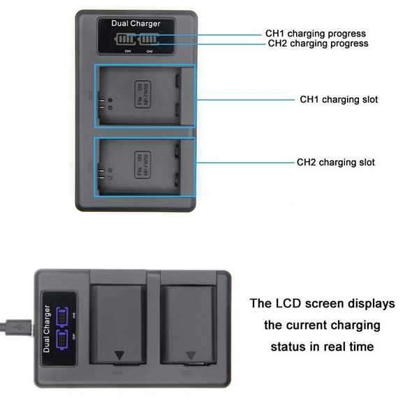 NP-FW50 Vertical Dual Charge SLR Camera Battery Charger