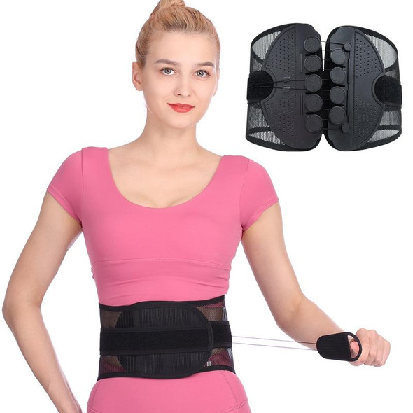 Adjustable Breathable Mesh Lumbar Support Belt, Specification: L(Black)