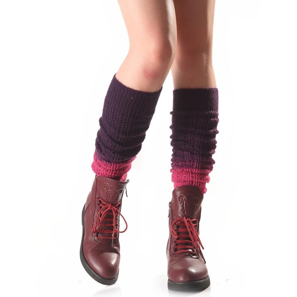 Autumn and Winter Women Soft Cashmere Gradient Pile Socks Boot Cover(Purple)