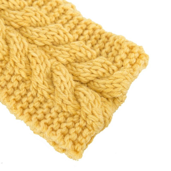 2 PCS Twist Hair Accessories Hair Band Knitted Wool Thickened Warm Headgear(Light Brown)