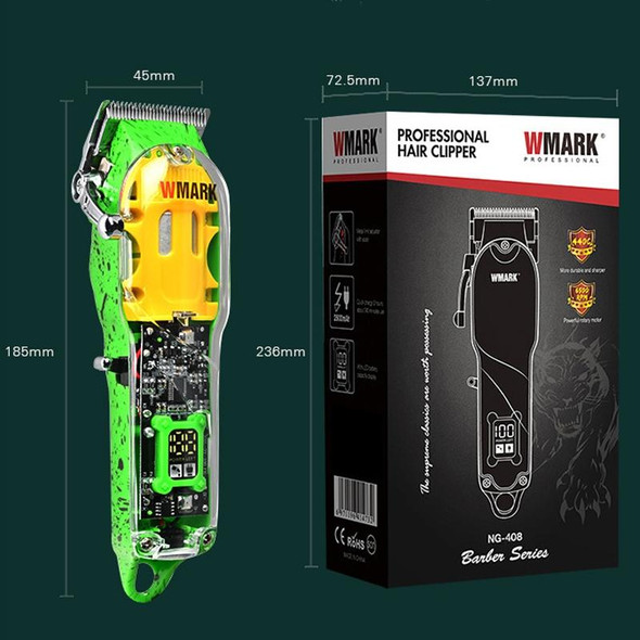 WMARK NG-408 Transparent Wireless LED Display Hair Clipper, EU Plug