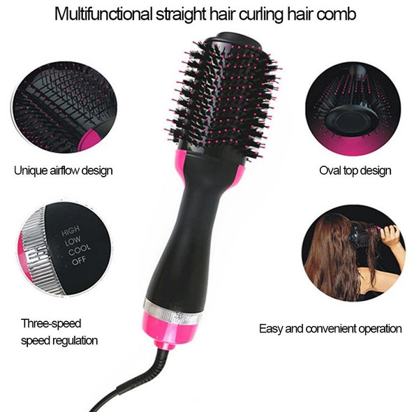 Multifunctional Infrared Negative Ion Hot Air Comb Straight Curling Hair Style Comb, US Plug