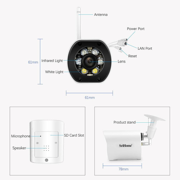 SriHome SH034C 4.0MP AI Humanoid Tracking WiFi Outdoor Surveillance Camera(EU Plug)