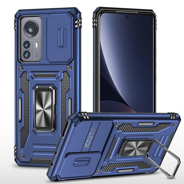 Xiaomi 12 Armor PC + TPU Camera Shield Phone Case(Navy Blue)