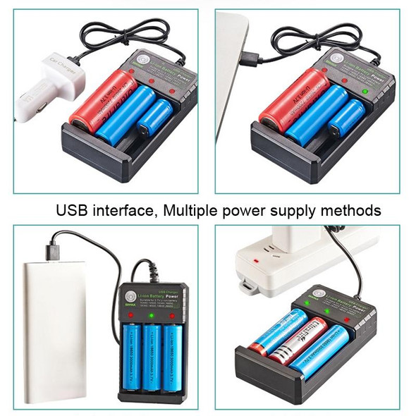 BMAX 18650 3 Slot USB Charging Seat 3.7/4.2V Independent Lithium Battery Charger