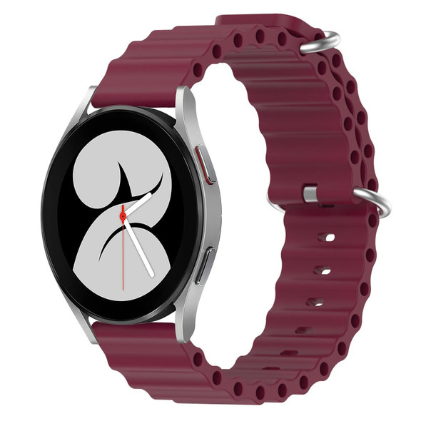 Samsung Galaxy Watch 4 40mm 20mm Ocean Style Silicone Solid Color Watch Band(Wine Red)