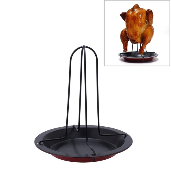 Outdoor camping Carbon Steel Upright Chicken Roaster Rack