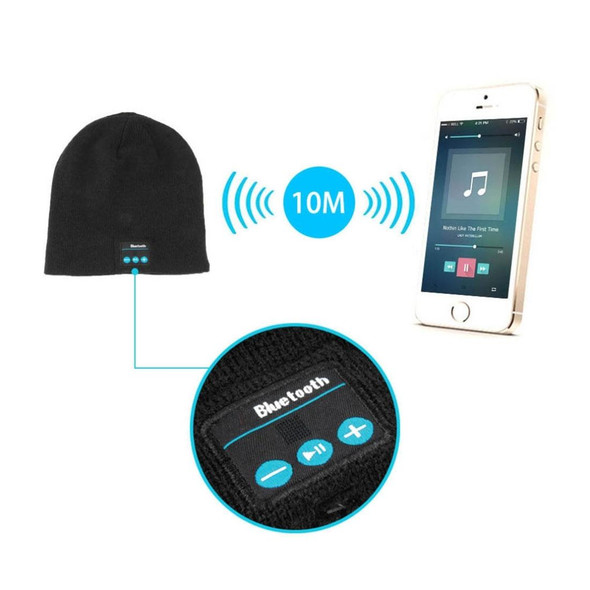 Knitted Bluetooth Headset Warm Winter Hat with Mic for Boy & Girl & Adults(Black)