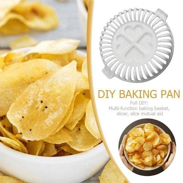 DIY Microwave Oven Baked Potato Chips Homemade Maker Machine Device with Slicer & Plate