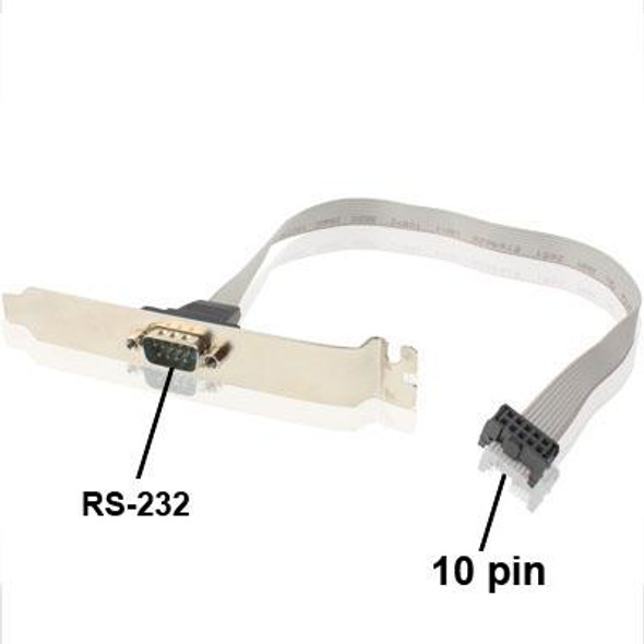 DB9 9pin Com Port host case Cable / RS232 port plate cable, Length: 36cm(Grey)
