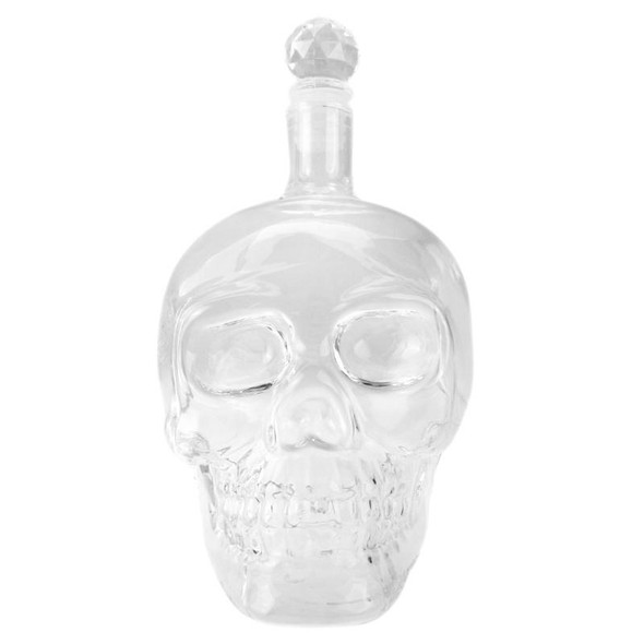 Crystal Glass Skull Bottle for Vodka & Whiskey & Beer Liqueur & Red Wine & Other Beverage, 350ML