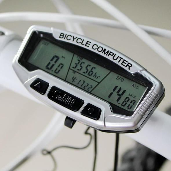 Multifunction LCD Display Cycle Computer Odometer Speedometer (MS-602B)(Silver)