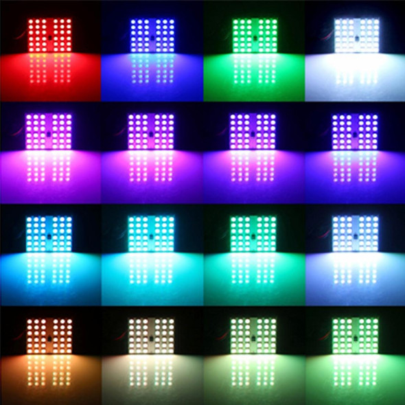 2 PCS 18W Auto Flash Strobe Fade Smooth Remote Controlled Colorful LED Roof Decorative Lamp with 36 SMD-5050 LED, DC 12V