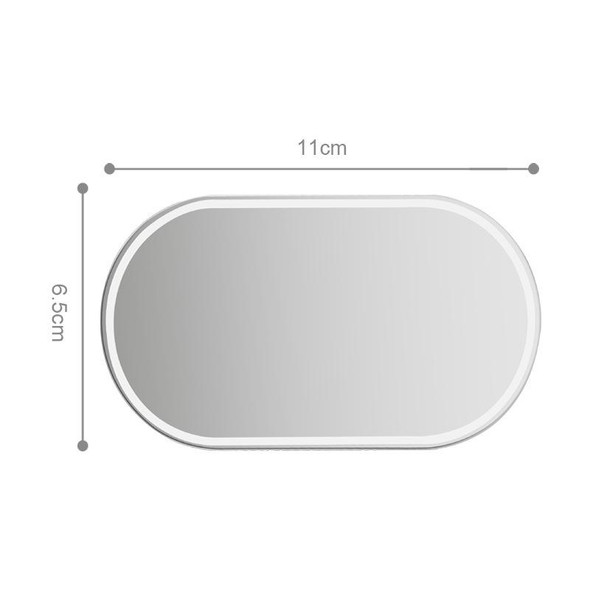 2 PCS Sun Visor High-definition Mirror Stainless Steel Makeup Mirror Oval Small