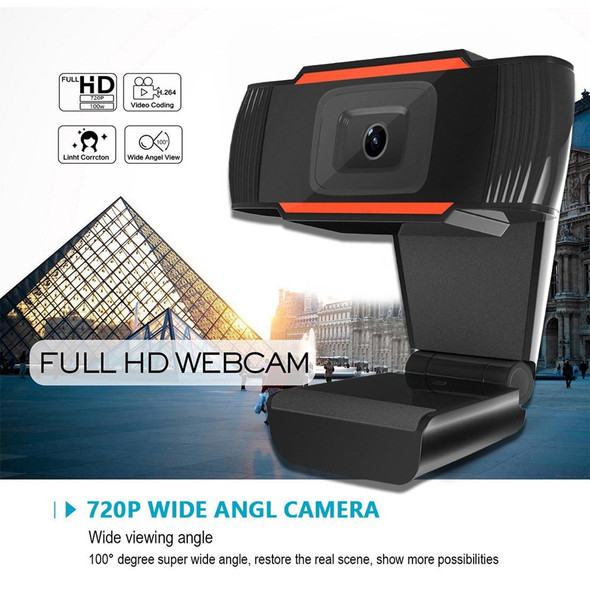 720P Manual Focus Webcam USB Camera with Microphone