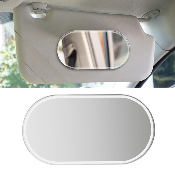 2 PCS Sun Visor High-definition Mirror Stainless Steel Makeup Mirror Oval Large