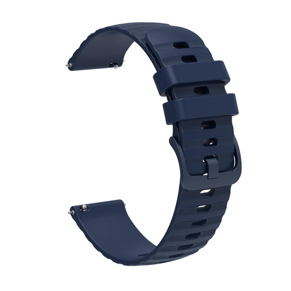 22mm Universal Wave Pockmark Texture Silicone Watch Band(Navy Blue)