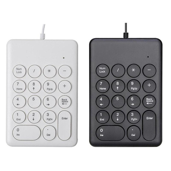 269 18 Keys Accounting Bank Wired Mini Chocolate Numeric Keypad, Cable Length: 1.25m(White)