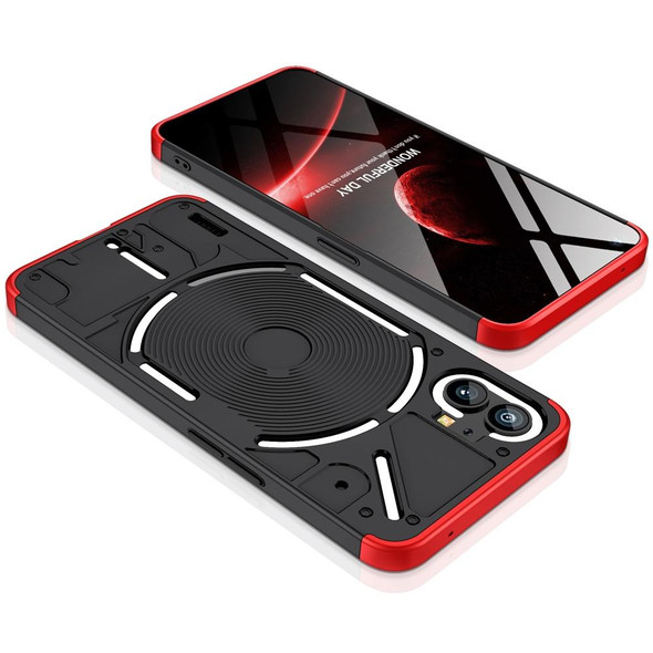 Nothing Phone 1 GKK Three Stage Splicing Full Coverage PC Phone Case(Black Red)