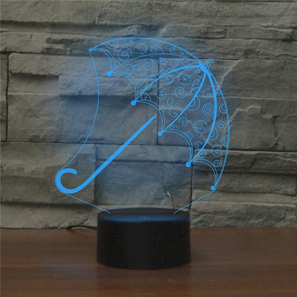 Umbrella Shape 3D Colorful LED Vision Light Table Lamp, USB Touch Version