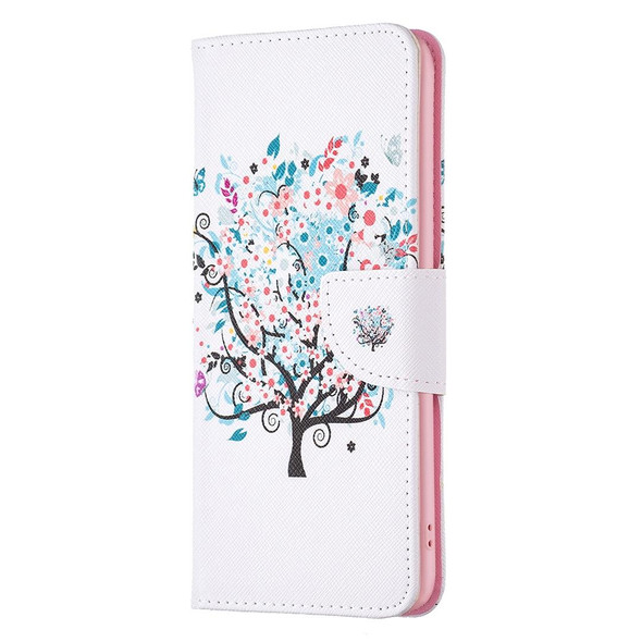 Samsung Galaxy A04 4G Colored Drawing Pattern Leather Phone Case(Tree)