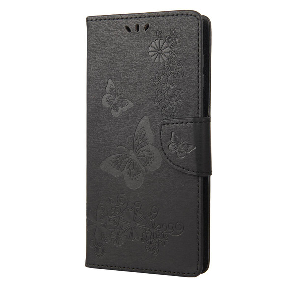Asus Zenfone 9 Butterfly Embossed Horizontal Flip Leatherette Phone Case(Black)